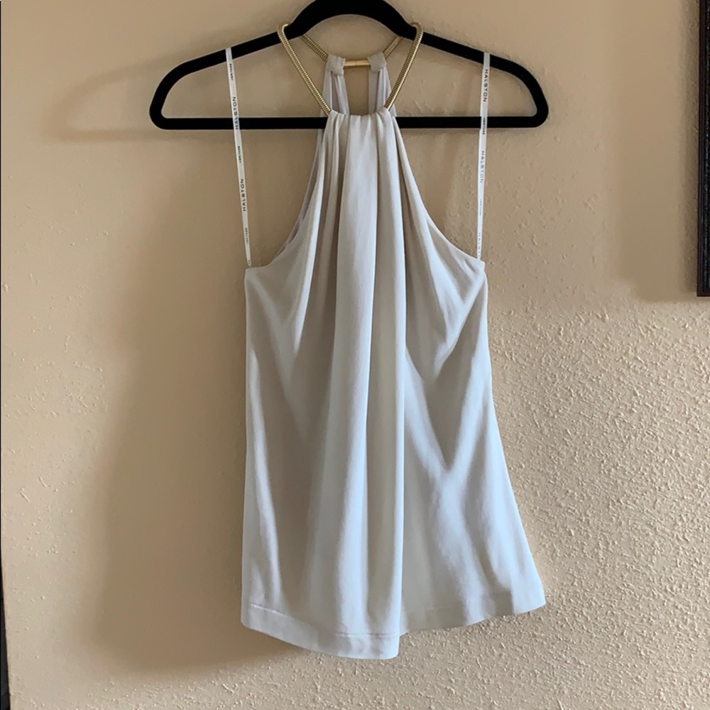 Halston Heritage halter top with metal closing